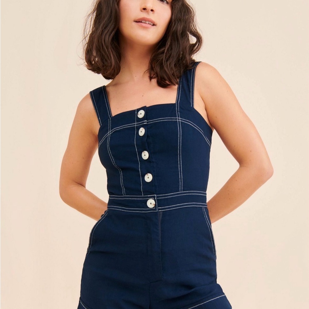 Woman Maeve Poolside Button Up Romper SZ 2 NWT